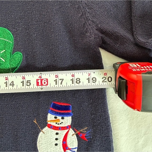 Vintage 90s Crystal Kobe Christmas
Patchwork Navy Blue Cardigan Women’s Size M - Picture 9 of 12